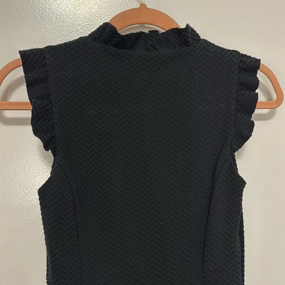 Tabitha Anthropologie black dress ruffle sleeve size 0 pockets - Picture 5 of 5